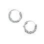Silver 10MM Glitter Hoop Earrings,