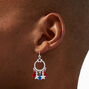Red, White, &amp; Blue Star Charms 1.25&quot; Drop Earrings,