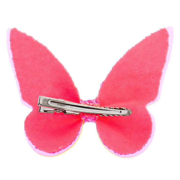 Barrette &agrave; cheveux papillon fluo - Rose,