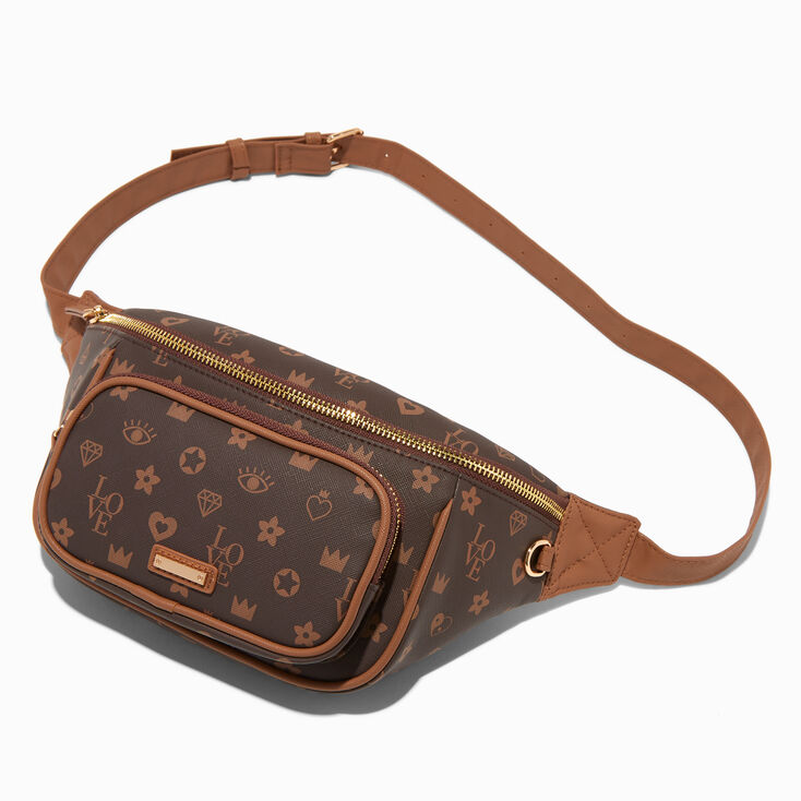 Status Icons Brown Faux Leather Belt Bag