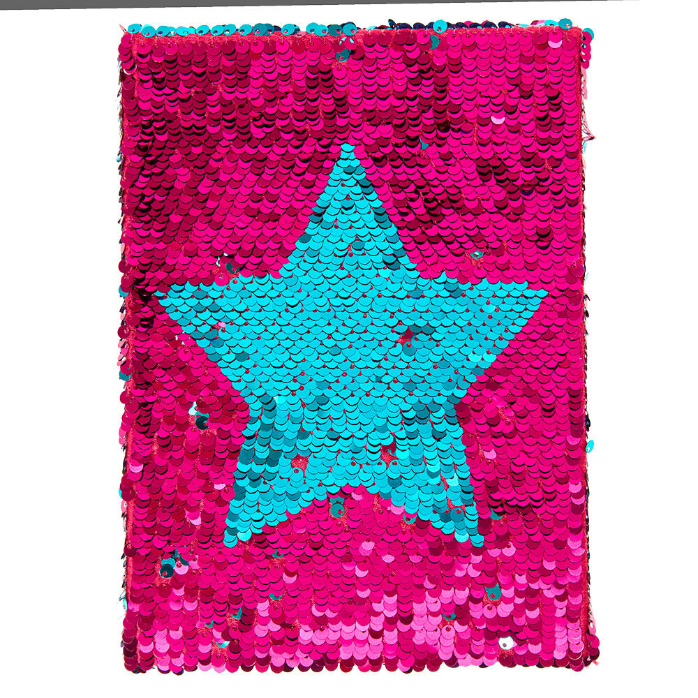 Reversible Pink & Mint Sequin Star Notebook,
