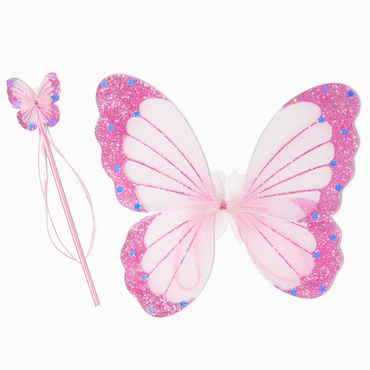 Ensemble de d&eacute;guisement papillon &agrave; paillettes roses Claire&#39;s&nbsp;Club - Lot de 2,