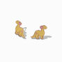 Yellow Brachiosaurus Dinosaur Stud Earrings,