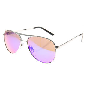 Claire&#39;s Club Glitter Aviator Sunglasses - Silver,