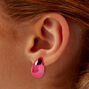 Clous d&#39;oreilles &agrave; clip haricot anodis&eacute;s roses,