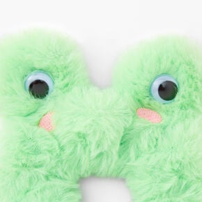 Green Medium Faux Fur Frog Hair Scrunchie,