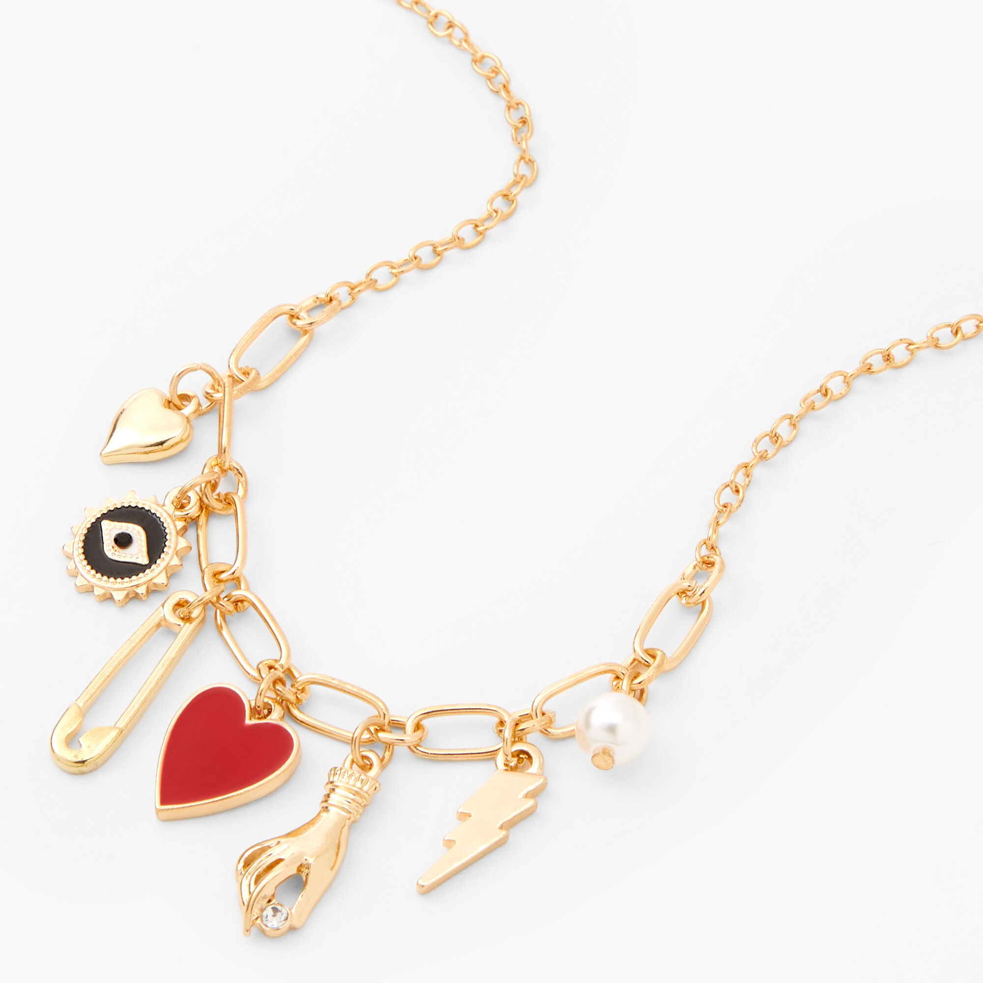 charm necklace gold
