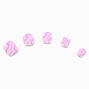 Purple Squiggle Square Press On Vegan Faux Nail Set -  24 Pack,
