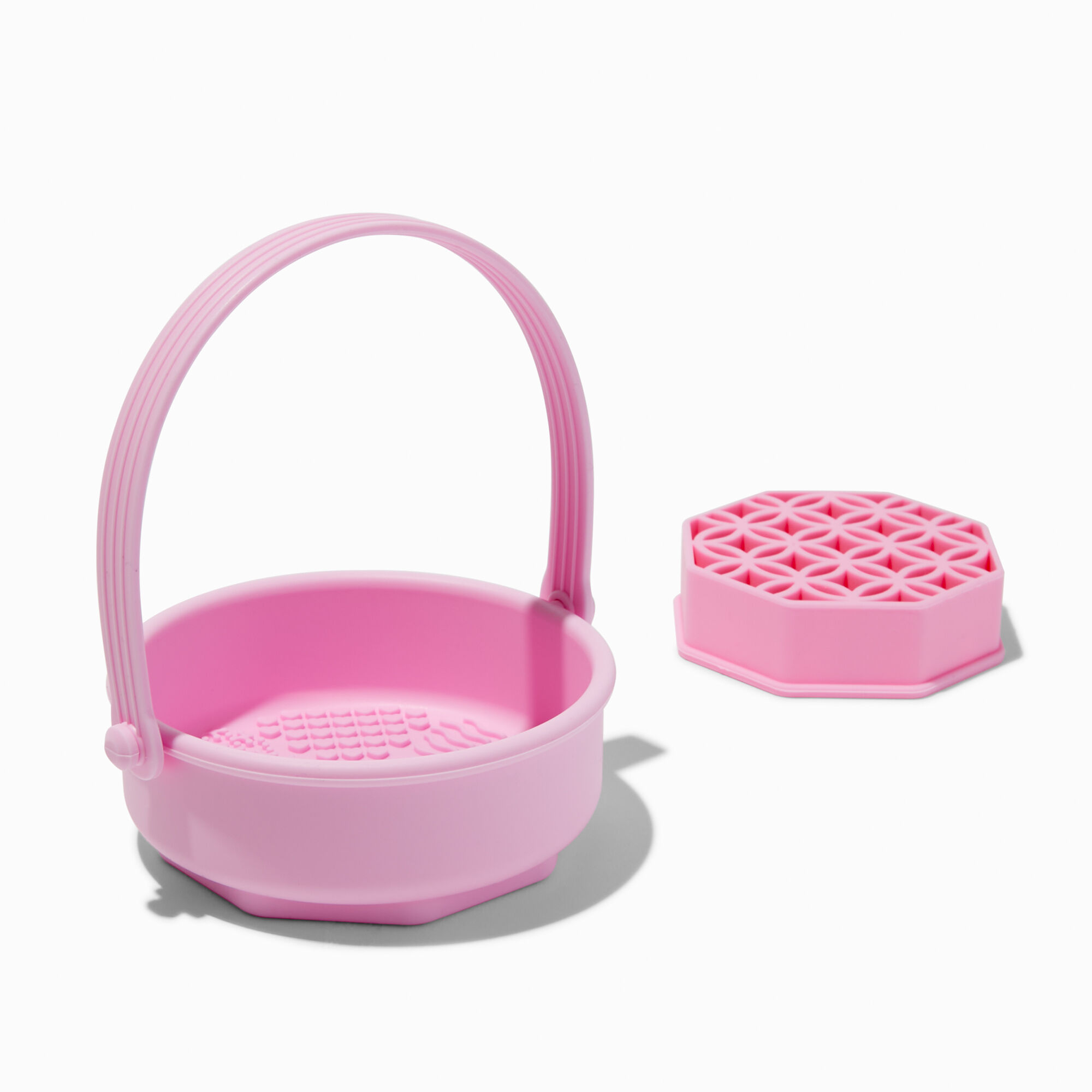 Lot bol de nettoyage pour pinceaux à maquillage rose,