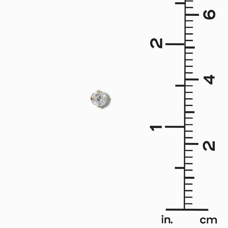 C LUXE by Claire&#39;s 14k Yellow Gold Cubic Zirconia 3MM/4MM/5MM Stud Earrings - 3 Pack,