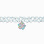Rainbow Glitter Paw Pendant Tattoo Choker Necklace ,