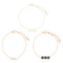 Mixed Metal Disk Chain Bracelets - 3 Pack,