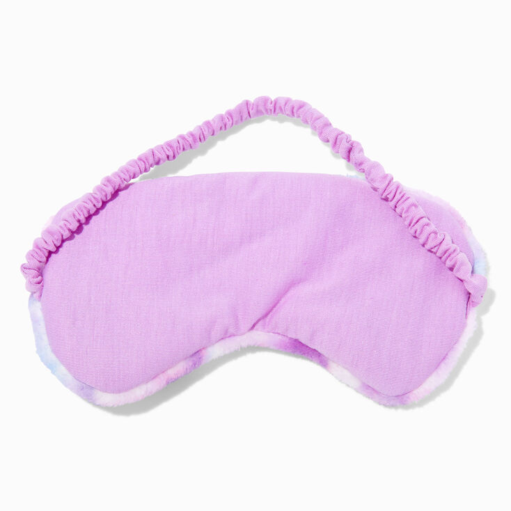Masque de sommeil en peluche lilas effet tie-dye,
