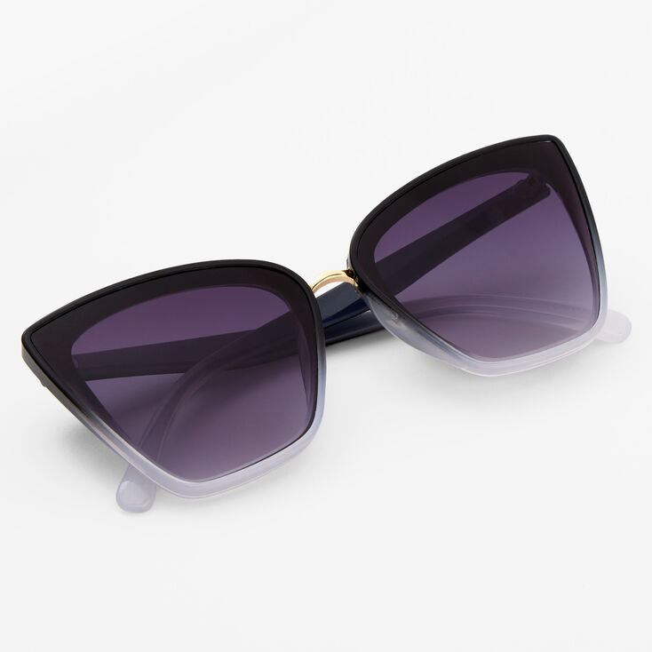 Faded Frame Cat Eye Sunglasses - Black/Gray,