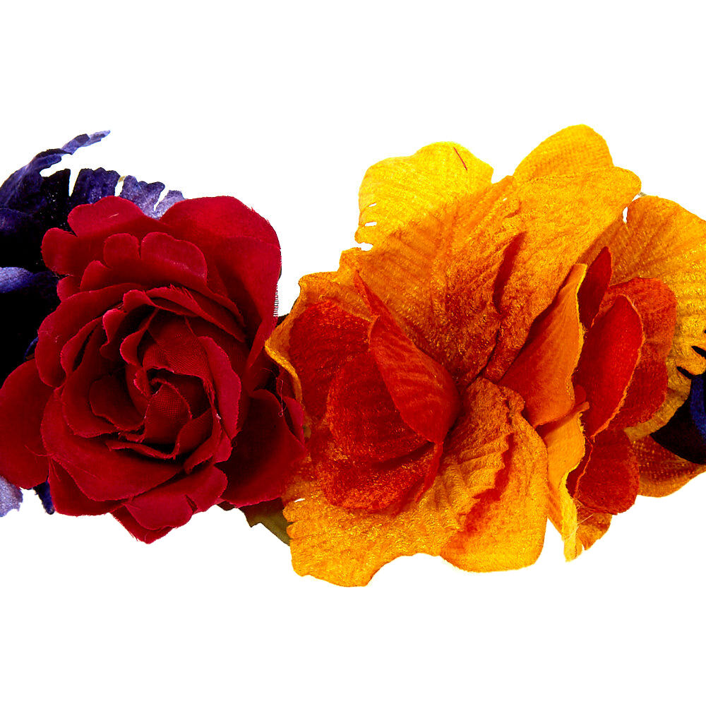 Autumn Velvet Flower Crown Headwrap,