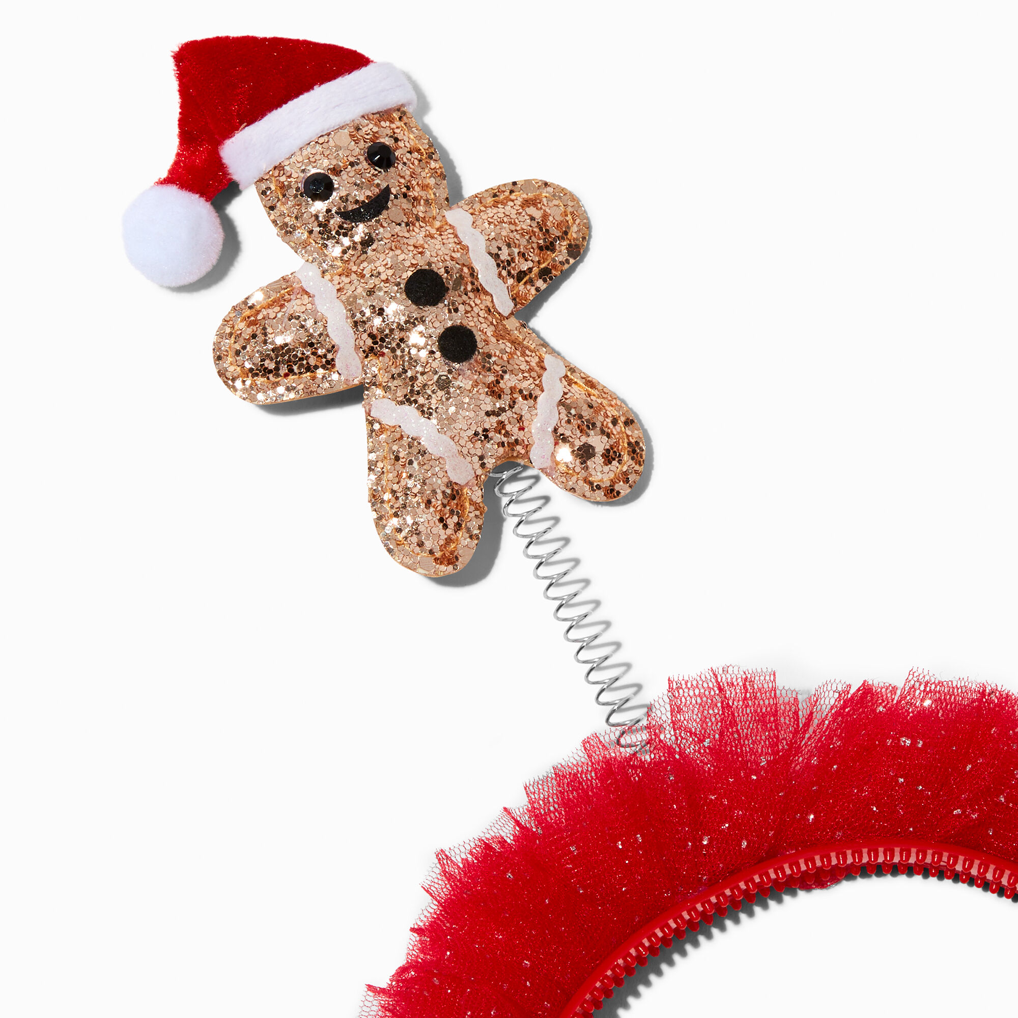 Serre-tête à antennes bonhomme en pain d’épices à sequins,