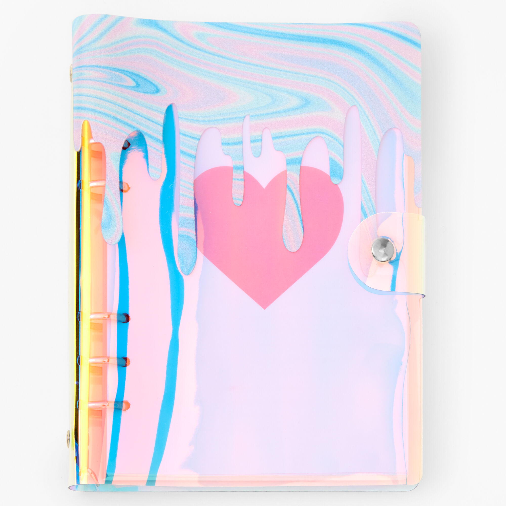 View Claires Heart Drip Design Spiral Notebook Pink information
