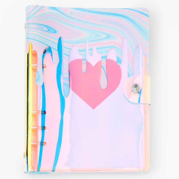 Pink Heart Drip Design Spiral Notebook,