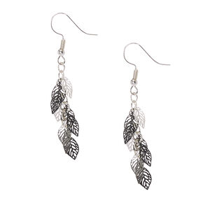 Pendants avec feuilles d&#39;arbre d&eacute;coup&eacute;es de m&eacute;taux mixtes,