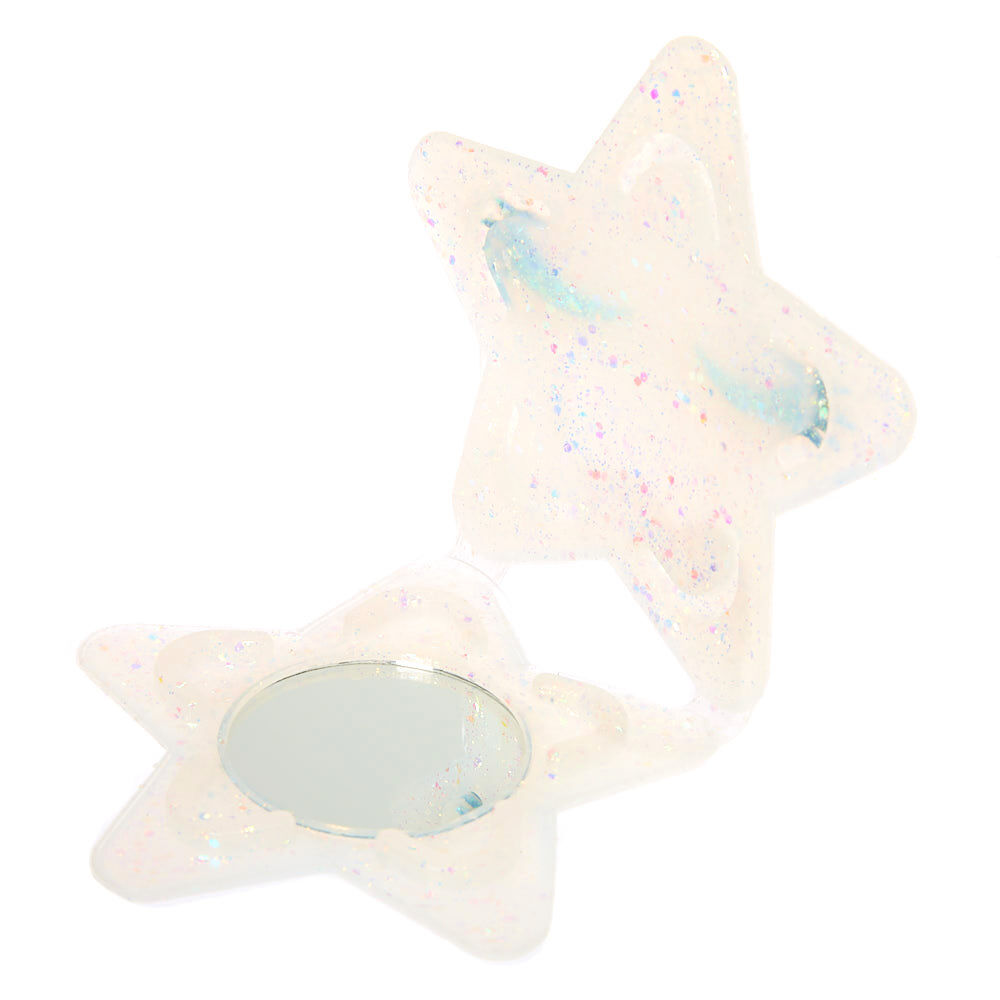 Miroir de poche étoile en silicone - Blanc,