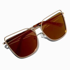 Gold-tone &amp; Tortoiseshell Faded Lens Sunglasses,