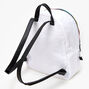 Rainbow Zipper Nylon Midi Backpack - White,
