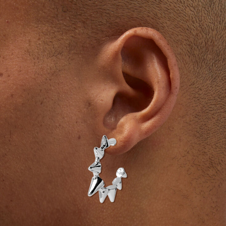 Silver-tone Spike 20MM Hoop Earrings,