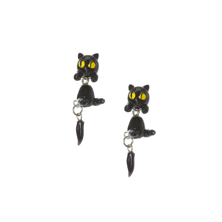 Black Cat Front Back Earrings,