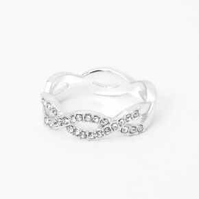 Silver-tone Embellished Weave Ring,