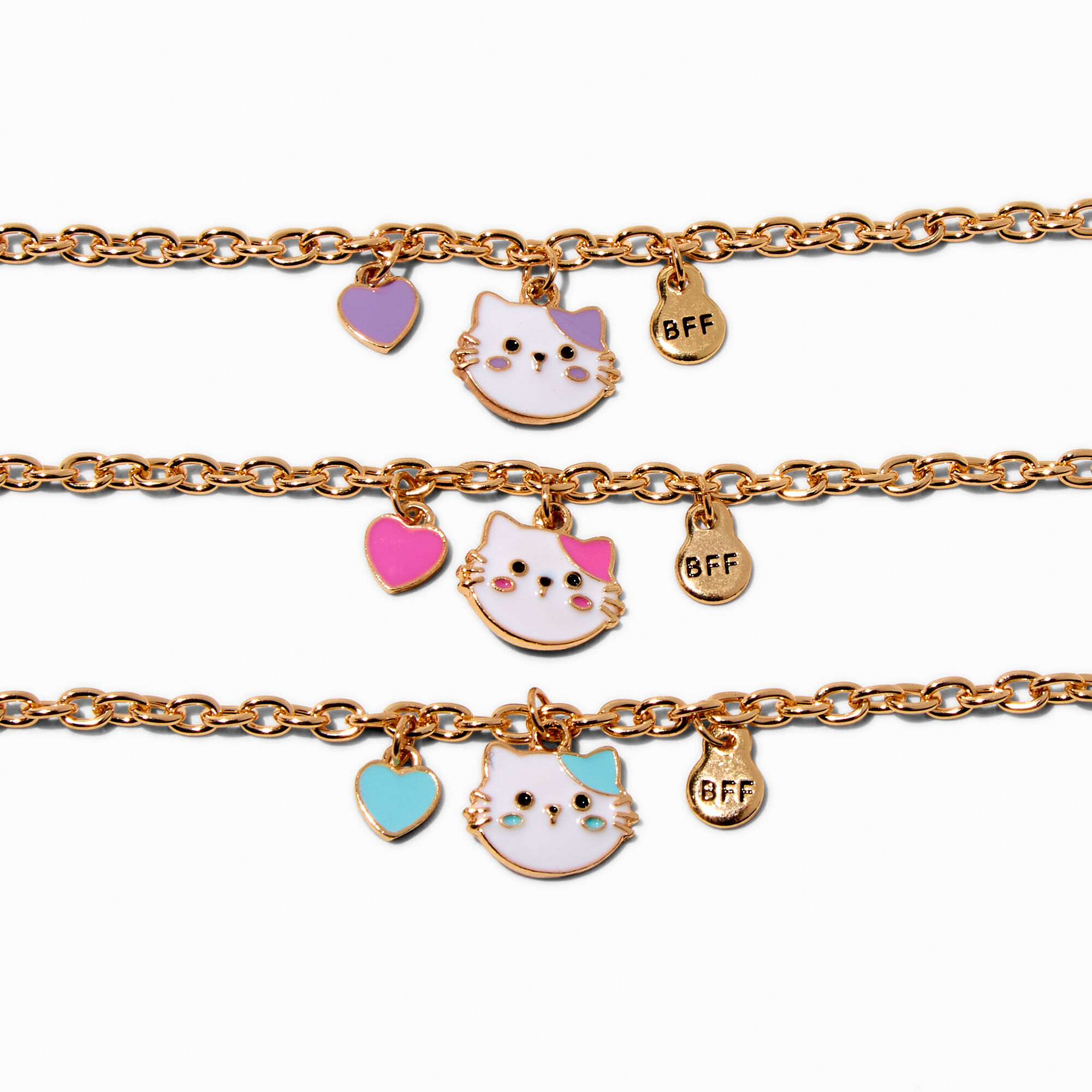 Best Friends Cat Charm Bracelets - 3 Pack,