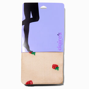 Red Strawberries Tan Tights - M/L,