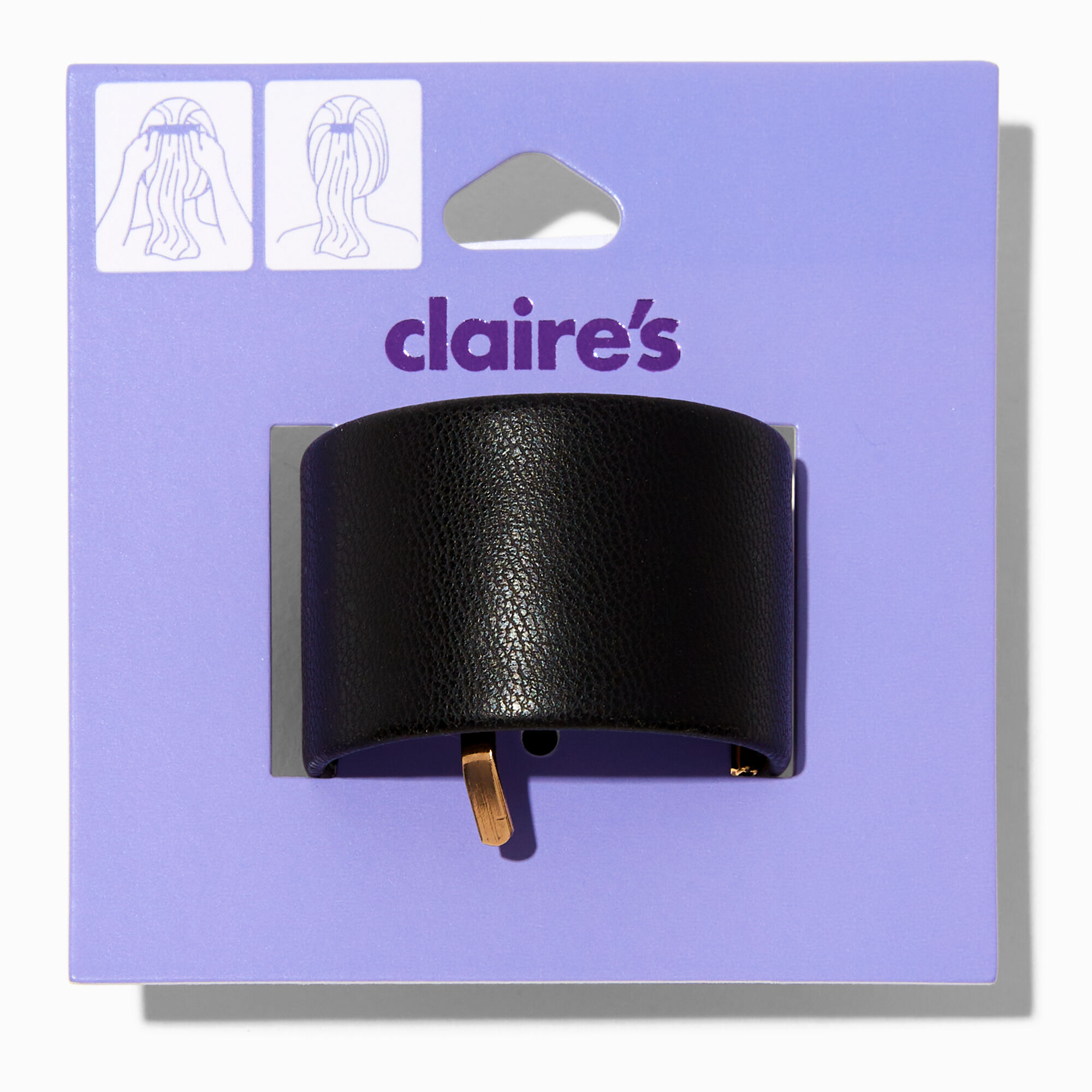 Black Snap-On Ponytail Holder Hair Tie,