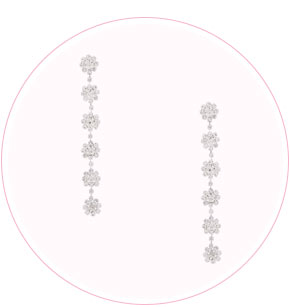 Silver Rhinestone Floral Drop Earrings