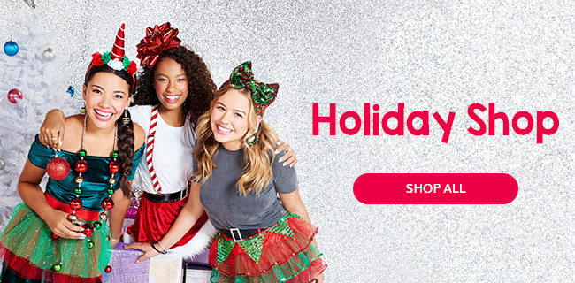 Holiday Shop Claire's US girls in Christmas dress up outfits - Holiday Shop Claire's US