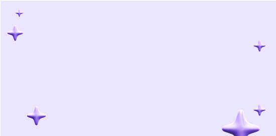 Purple background with various purple stars and Hello Kitty face