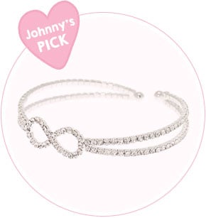 Silver Rhinestone Infinity Cuff Bracelet