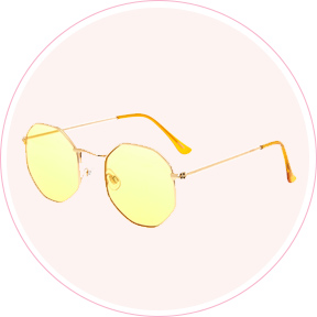 Octagonal Sunglasses - Yellow