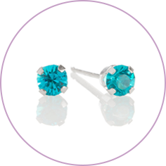9ct Gold Rhodium Plated Birthstone