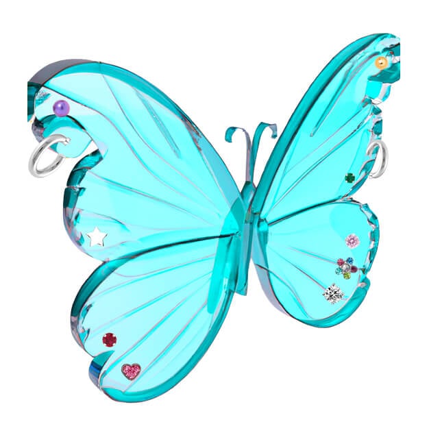 Blue butterfuly with piercings