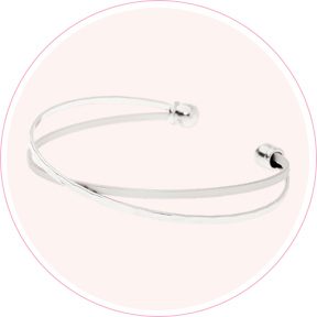 Silver Criss Cross Cuff Bracelet