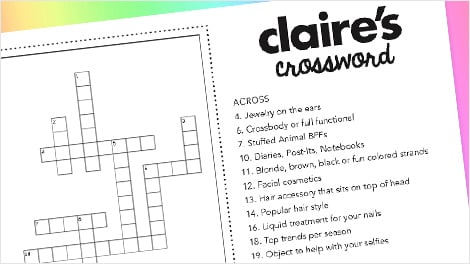 Claire's Word Games Printable