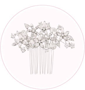 Silver Rhinestone Bouquet Hair Comb