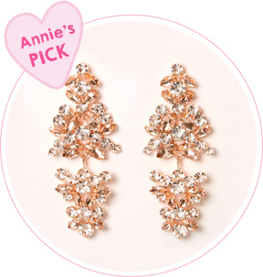 Rose Gold 2" Rhinestone Cluster Chandelier Drop Earrings