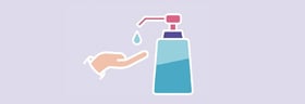 Image of hand and hand sanitizer