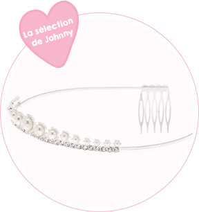Diadème enchanteur avec perles d'imitation couleur argenté