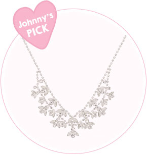 Silver Rhinestone Garden Statement Necklace