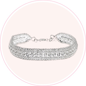 Silver Rhinestone Royal Chain Bracelet
