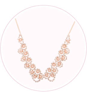 Rose Gold Pearl Scalloped Statement Necklace