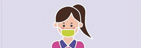 A girl wearing a face mask