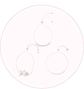 Silver Frosted Flower Statement Bracelets - White, 3 Pack